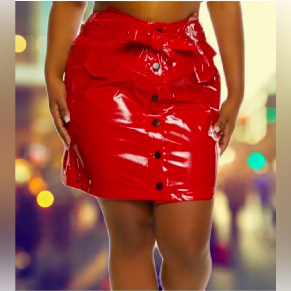Faux Leather High Wasted Skirt